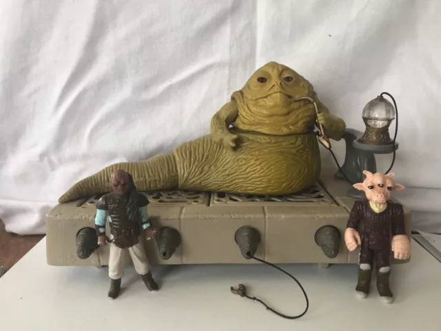 Vintage Star Wars Jabba the Hutt playset, Weequay, Ree Yees figures (A1446)