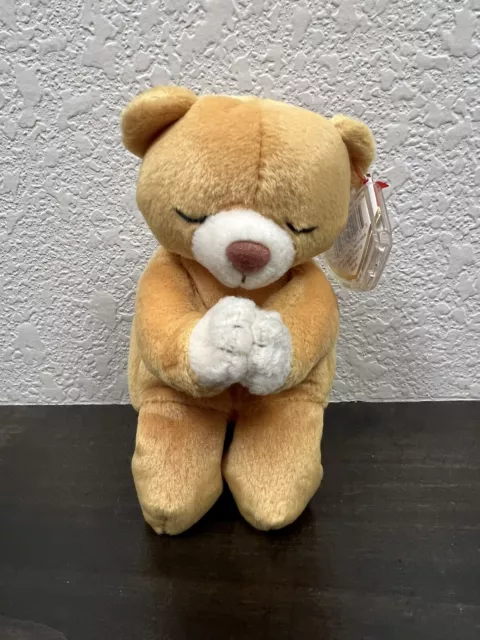 Ty Beanie Baby - HOPE the Praying Bear (7 Inch) MINT with MINT TAGS Easter Gift