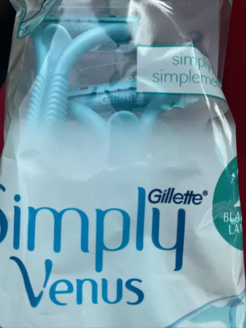 Gillette Simply Venus 2 Blades Razors 3 Count ( Lot Of 2 Packs) New, FREE SHIP