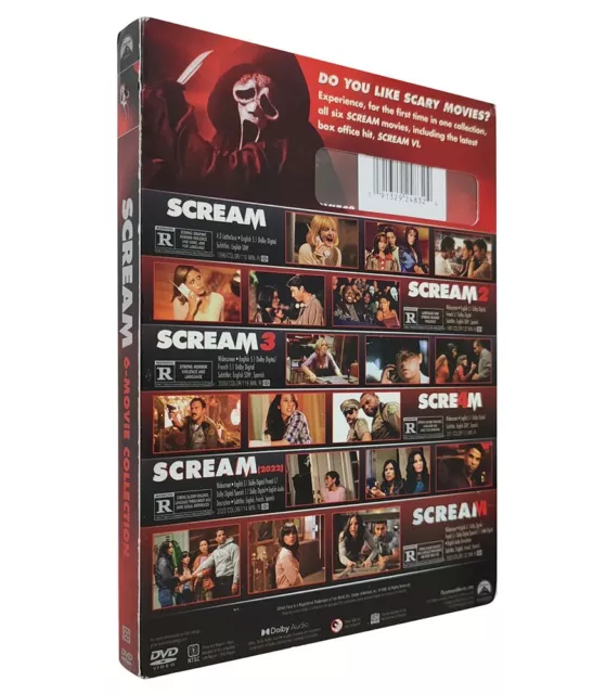 Scream 6-Movie Collection The Complete 1-6 (DVD, 2023, 6-Disc Box Set) New 3