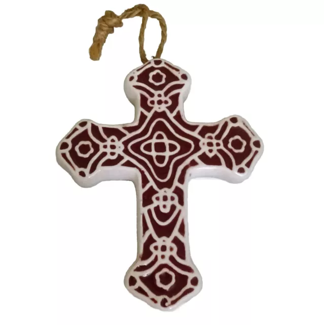 Celtic Cross Wall Plaque Ceramic Sculpture Religious Devotion Worship Faith gift
