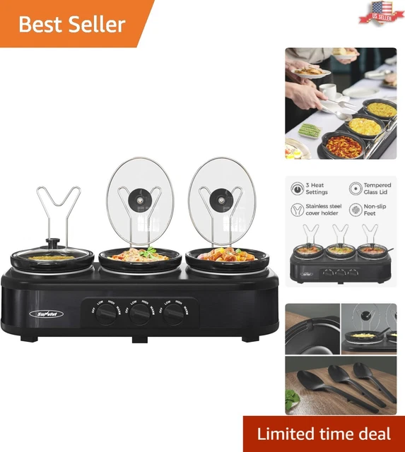 Triple Slow Cooker Buffet Servers - Adjustable Temp - Perfect for Entertaining