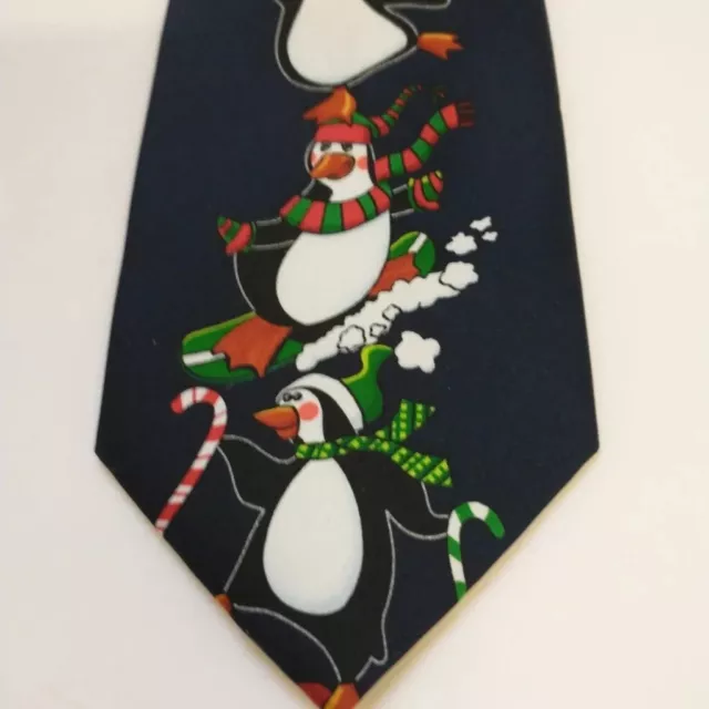 Holiday Traditions Necktie Men's Hallmark Penguins 57" Long 3.5" Wide