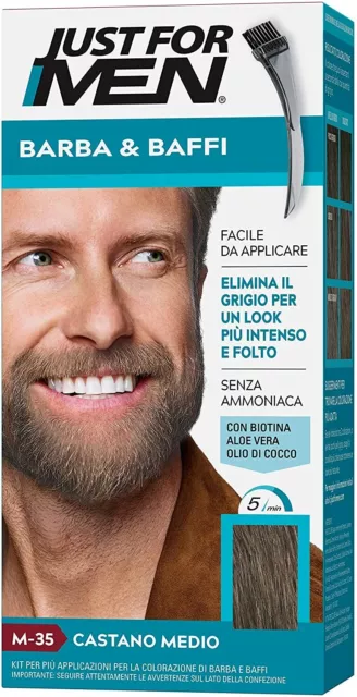 Just For Men Barba & Baffi Colorazione Senza Ammoniaca M-35 Castano Medio