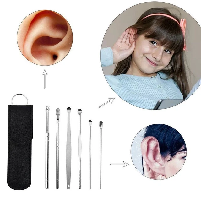 Démolvant de cire d'oreille cuillère Extracteur d'oreille 6PCS Outil en spirale