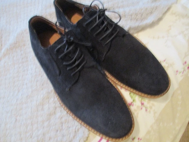 NEXT HELL FOR LEATHER UK 9 eu 43 MENS NAVY SUEDE SHOES NEW