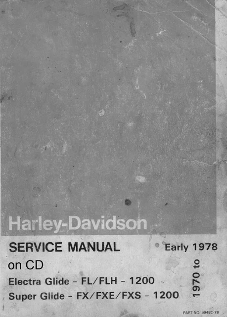 Harley Davidson 1970 78 Electra super - Service Manual Workshop 233pag -ENG