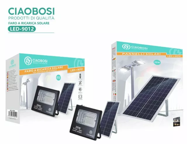 Phare Luminaire LED Panneau Solaire Photovoltaïque 25W Avec Crépuscolaire Linq