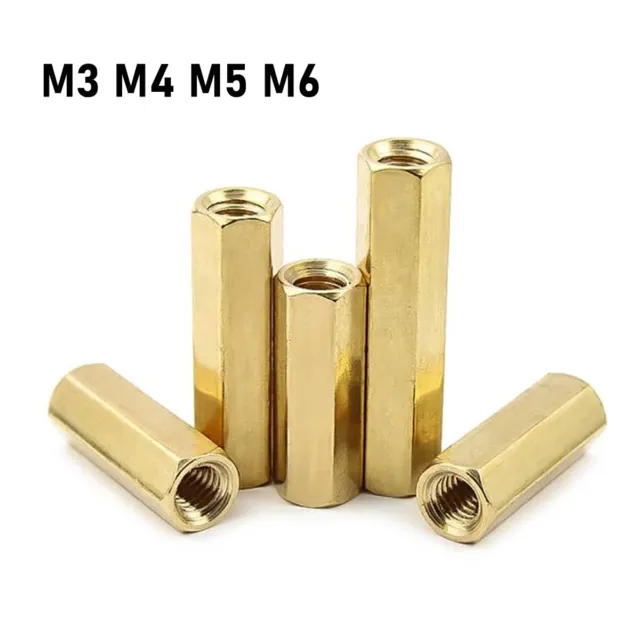 M3 M4 M5 M6 Brass Hex Female-Female Spacers Standoff PCB Pillar Stud Hexagon Nut