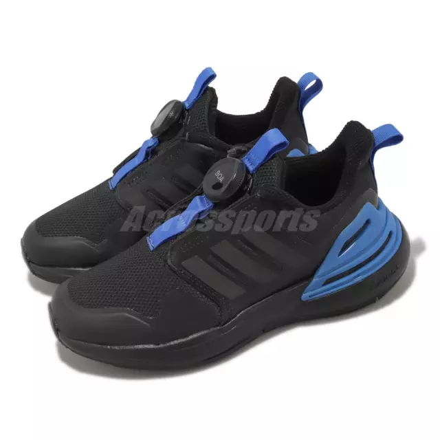 adidas RapidaSport Boa K Black Blue Kids Preschool Running Shoes IF0371