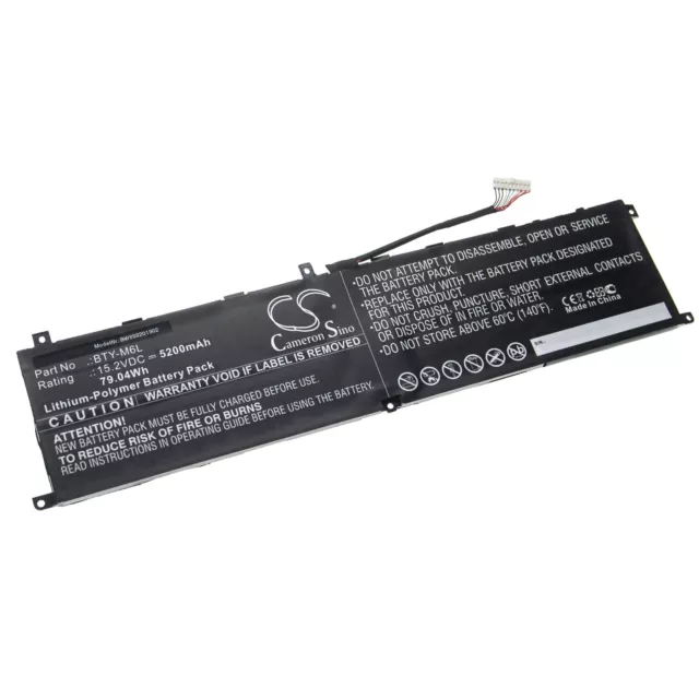 Batterie 5200mAh pour MSI P65, P65 Creator 8RF, PS63, BTY-M6L