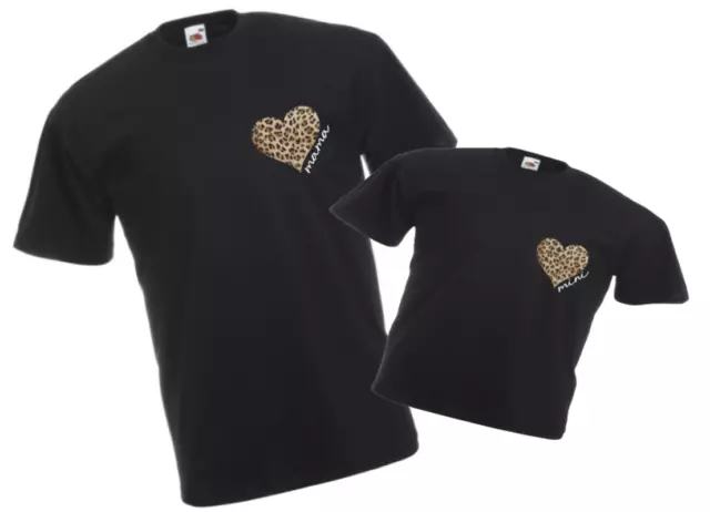 Matching mum and daughter t shirts Black kids adults tops cotton UK new FOTL