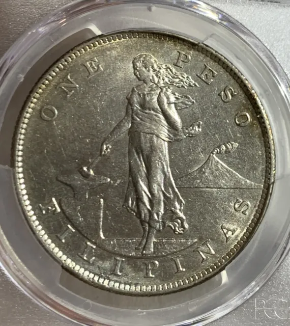 1903 Us Philippines Peso Silver Coin Pcgs Au