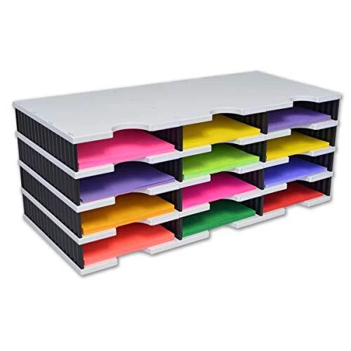 TierDrop Desktop Organizer Document, Forms, Mail, and 12-Compartment Unit