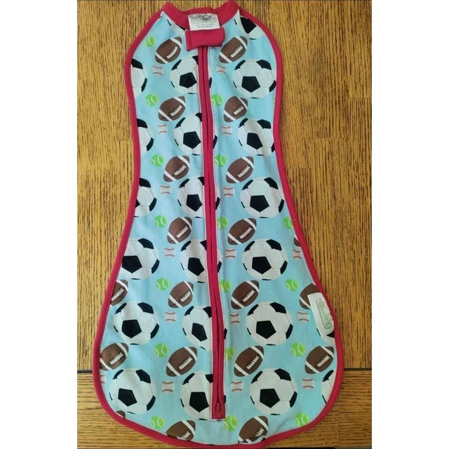 Woombie 5-13lb Newborn Original Swaddle Boys Sports Theme