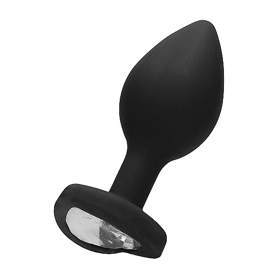 Diamond Heart Butt Plug - Regular - Negro
