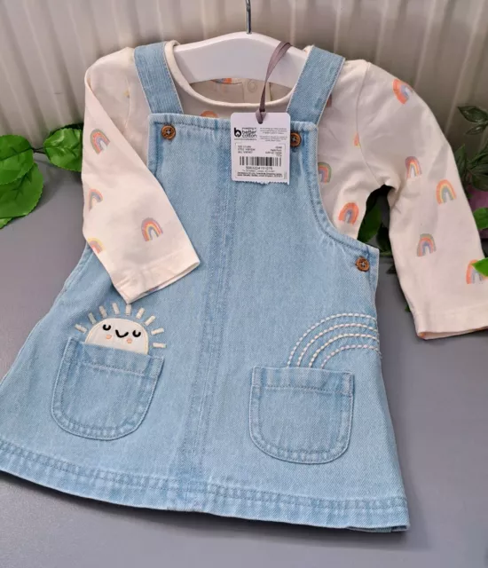 Baby Girl 0-3 Months BNWT TU Denim Dress Set