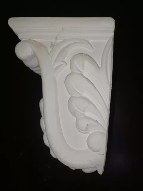 Wall Sconce Plaster Wall Shelf White Embellished