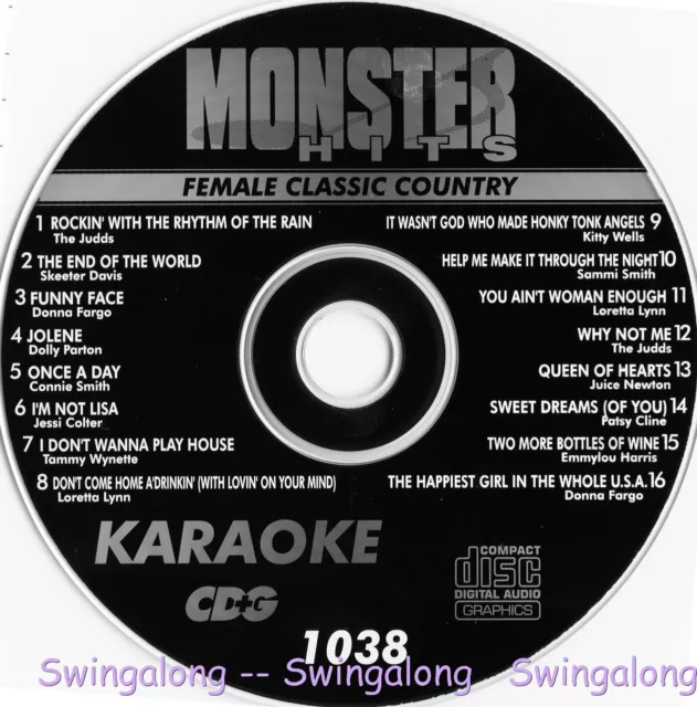 Female Classic Country Monter Hits Karaoke CD+G #1038 Tammy Wynette,The Judds