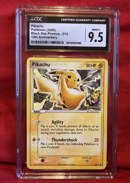 CGC MINT+ 9.5 Pikachu 2006 Black Star Promo #012 10th Anniversary Pokmon  TCG 499.95 - PicClick UK