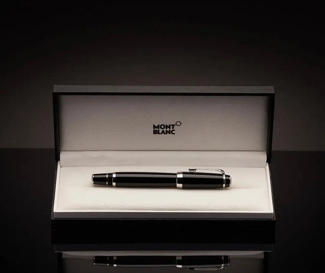 MONT BLANC BOHEME ONYX NOIR Black Resin & Platinum Rollerball Pen with