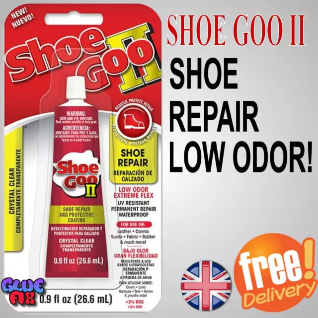 NEW SHOE GOO II Clear 26.6ml Advanced Low Odour Solvent Free Shoe Glue  Repair £11.25 - PicClick UK