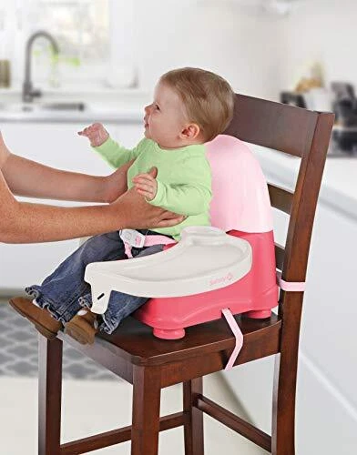 Safety 1st Easy Care Swing Tray Feeding Booster Baby Toddler Chair Pink