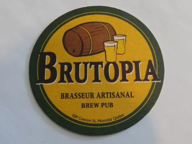 Beer Bar Coaster: BRUTOPIA Brasseur Artisanal Brew Pub, Montreal, QUEBEC, CANADA 3