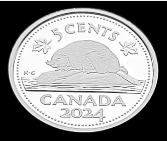 *** 2024  Canada  5  Cents  Proof  Ultra  Heavy  Cameo  99.99  Fine  Silver ***