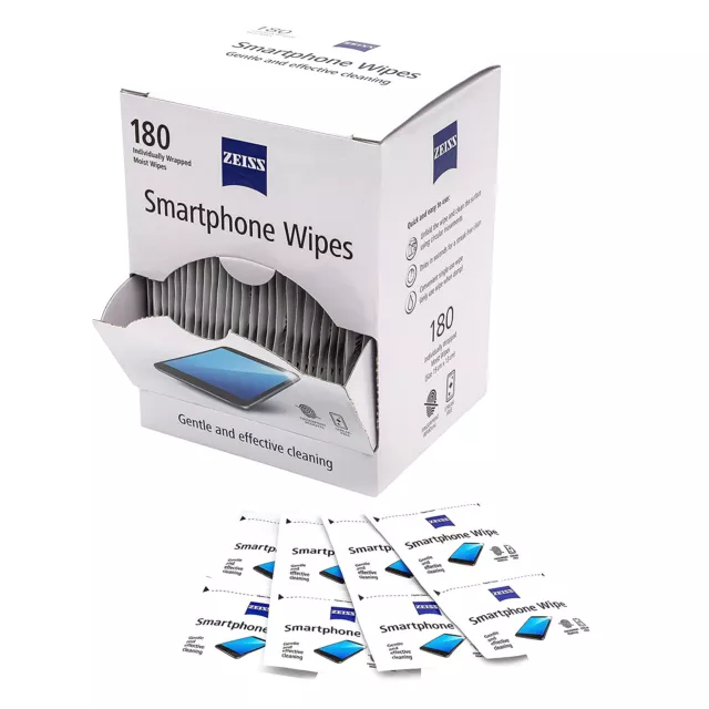 Zeiss 180 Smartphone Wipes Cleans Phone Tablet Electronic Mobile Device Screens