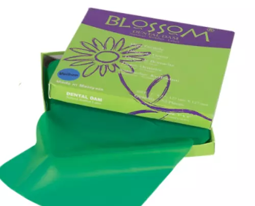 Rubber Dam Blossom 6 x 6 Green Dental Dam 36pk