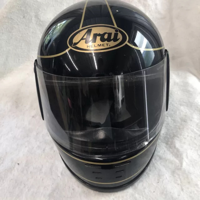 VINTAGE ARAI ASTRO Black & Gold Full Face Motorcycle Helmet