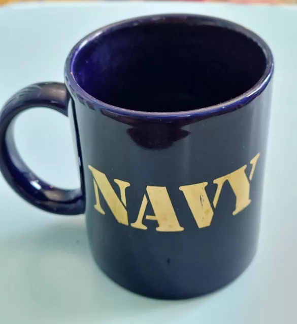 U.S. Navy Coffee Mug Cup Coloroll England Gold Letters Anchor