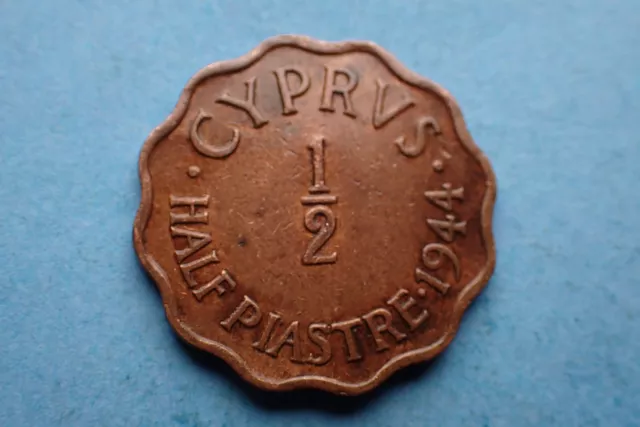 Cyprus, 1/2 Piastre 1944, as shown.