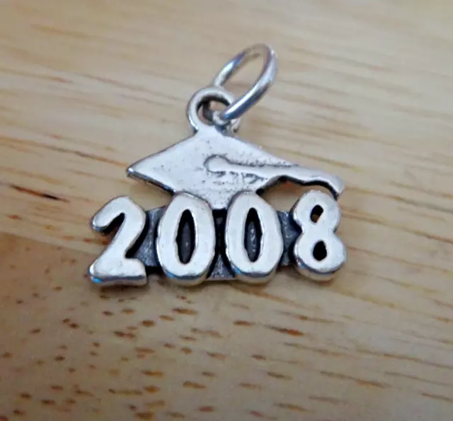 Sterlingsilber 18x15mm 2008 mit Abschlusskappe College High School Charm!!