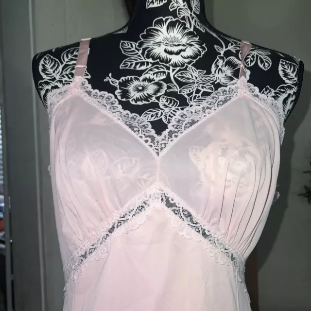 Vintage Figurfit  Peach Cotton Blend Shadow Panel Slip Nighty Lingerie 36