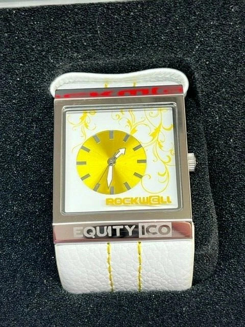 Ladies ROCKWELL Mercedes White/Yellow Tone Quartz Watch New Battery