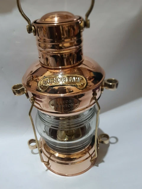 Laiton et Cuivre Ancre Lampe à Huile Nautique Navire Maritime Lanterne...