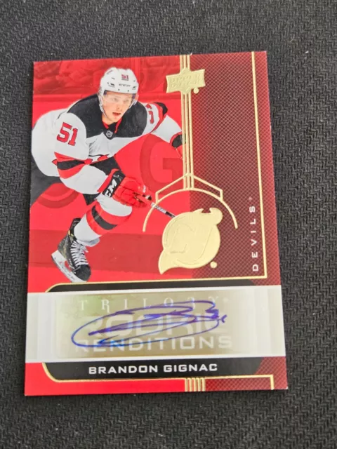 2019-20 Upper Deck Ud Trilogy Brandon Gignac Rr-19 Rookie Renditions Auto