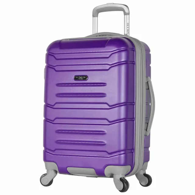 Olympia Denmark 21" Expandable Carry On 4 Wheel Spinner Luggage Suitcase, Purple