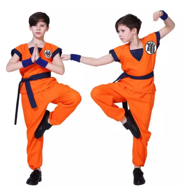Kids Boys Dragon Z Goku Cosplay Costume Outfit Party Halloween Fancy Dress Up