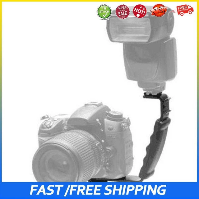 #b Ángulo en forma de L 2 Zapato Flash Soporte DV Bandeja Doble Zapato caliente para Cámara DSLR