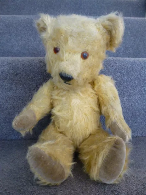 Vintage 1950's Chiltern Teddy Bear " Jack " / working Wind-up Musical Box 14"⭐