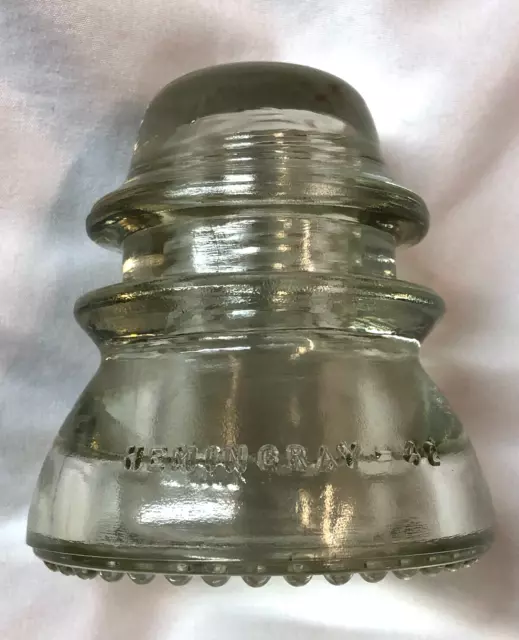 Vintage Hemingray Clear Glass Insulator - 42, CD154, Made In USA, Unusual Mold