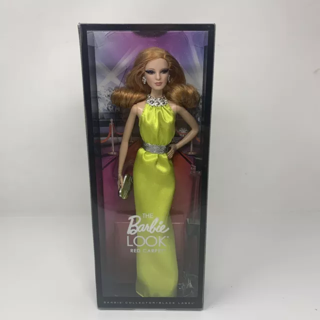 2013 Mattel The Barbie Look Red Carpet Chartreuse Gown Black Label #BDH26 NRFB