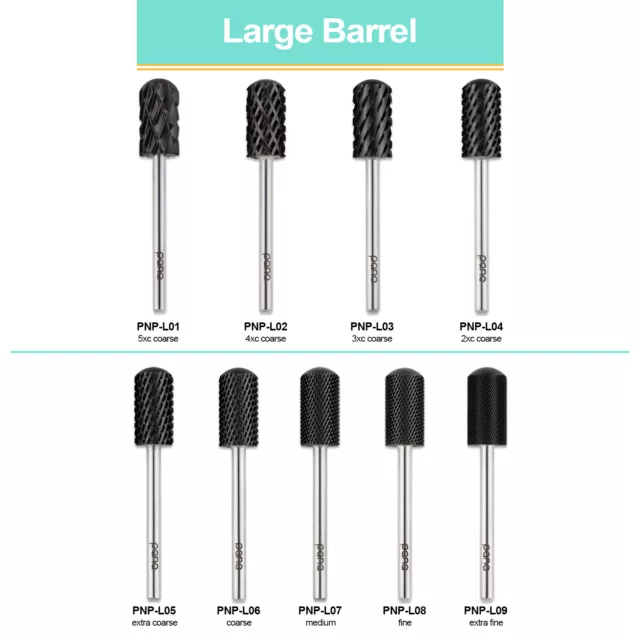 PANA 3/32" Shank Size - DLC Black Large Barrel Smooth Top Nail Carbide Drill Bit
