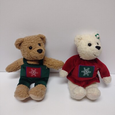 Hallmark Plush Kiss Kiss Mistletoe Christmas Teddy Bears with Magnetic Noses