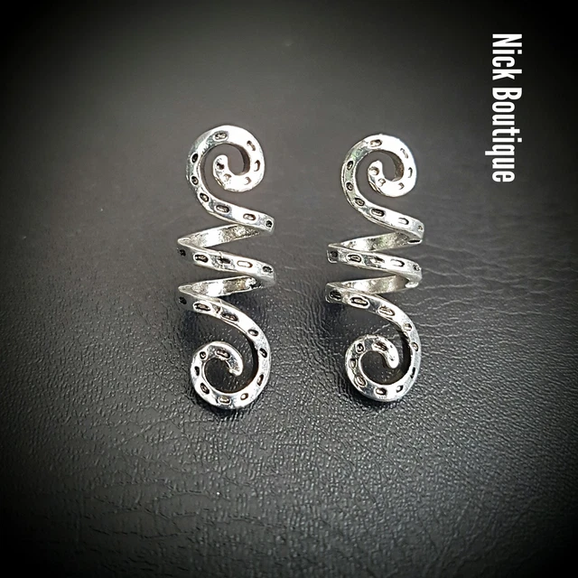 2 Stck. Menge Haarbart Silber Spirale Dreadlock Flechten Wikinger Rune Nordisch Geschenk