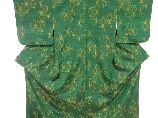 6777190: Japanese Kimono / Vintage Kimono / Fushi Tsumugi / Woven Asanoha