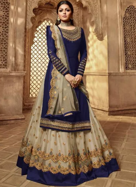 Bridal Heavy Indian Pakistani Designer Party Floral Dress eid Wear Anarkali Gown